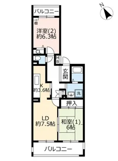 URコンフォール浦安弁天【2階】の間取り