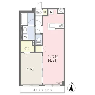 エルパーク西ノ内【5階】の間取り