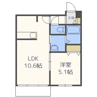 E-ハイム札幌【1階】の間取り