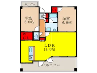 山仁モモゾノマンション【2階】の間取り