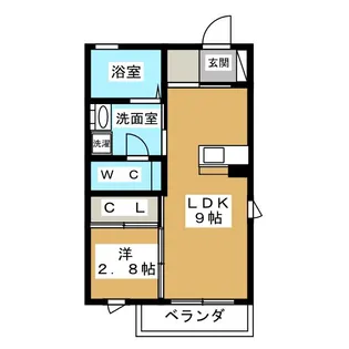 シエル清水【1階】の間取り