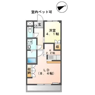 ラ・フォーネ東脇【2階】の間取り