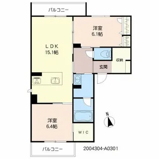 シャーメゾンきしゃば【3階】の間取り