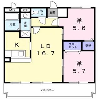 エレガントコンドミニアム叶【4階】の間取り