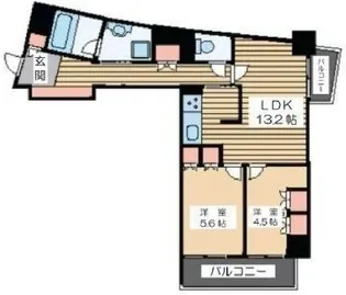 ラフィネ大崎【5階】の間取り