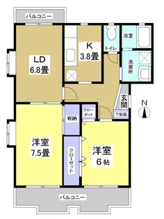 エクセレント【1階】の間取り