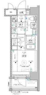 ベルグレード川崎AZ【13階】の間取り