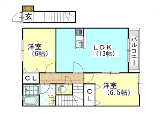 Riverside西大寺A棟【2階】の間取り