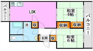 みそぎコーポ【1階】の間取り