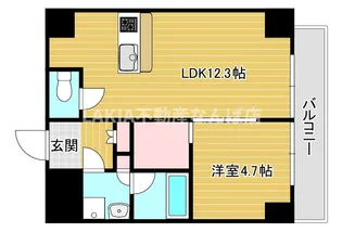 オルフェアレジデンス難波【4階】の間取り