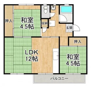 狭山住宅23号棟【4階】の間取り