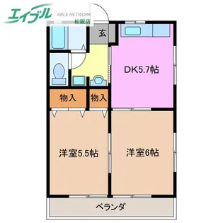 コーポアイリス【2階】の間取り