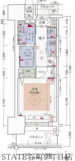 エステムプラザ大手前エヴァース【5階】の間取り