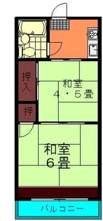 コーポラスいち川【3階】の間取り