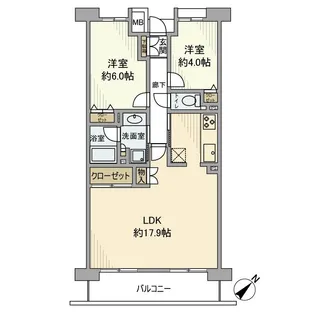 大井町パークハウス【5階】の間取り