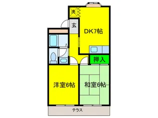 マンション田中【1階】の間取り