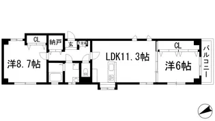 アルバ石橋【3階】の間取り