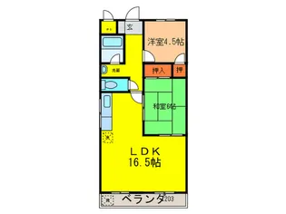 リバーハイツ小花【2階】の間取り