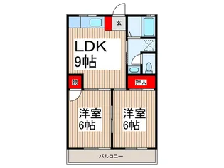 ハイマ-トミヤノB【2階】の間取り