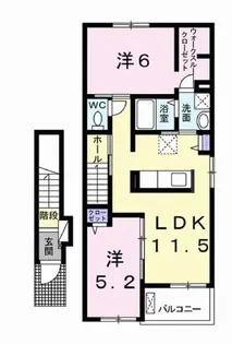 リバービサイド【2階】の間取り