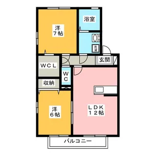 セジュール直江 D棟【2階】の間取り