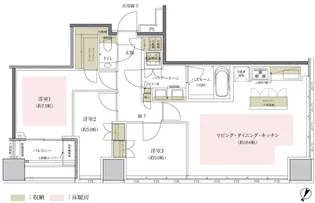プレミストタワー白金高輪【31階】の間取り