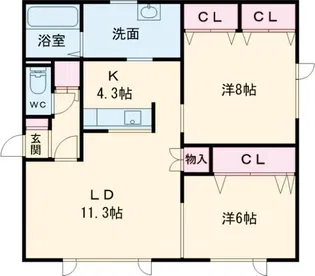 ソフィア東2-2【2階】の間取り
