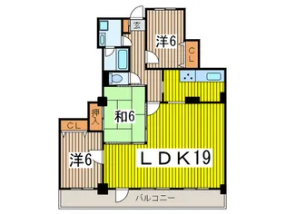 コスモ武蔵浦和根岸【6階】の間取り
