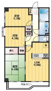 モアステージ川越【3階】の間取り