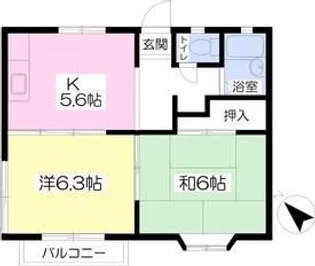 ヒルズウエスト【2階】の間取り