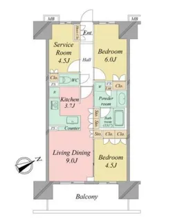 東京都清瀬市元町1【マンション】の間取り