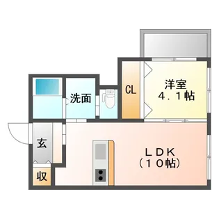 岡山県津山市川崎【アパート】の間取り