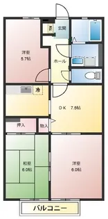 メゾンブルースカイ【2階】の間取り