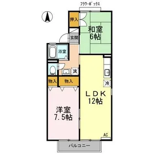 夏梅ビレッジE棟【1階】の間取り