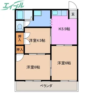 グリーンコーポ小林 B【2階】の間取り