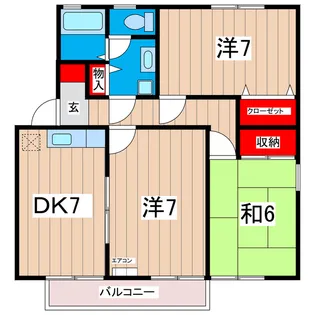 グランドソレイユD【1階】の間取り