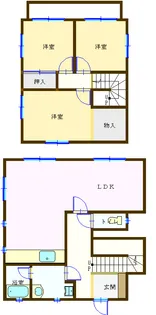 山口県下関市大字田倉【一戸建】の間取り