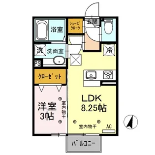 茨城県結城市大字結城【アパート】の間取り
