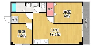 レオハイム東山【1階】の間取り