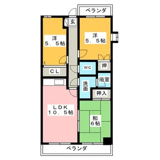 ルーヴル元志賀【4階】の間取り