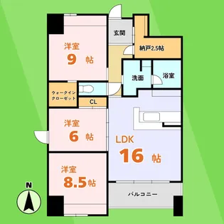 アクシス香蘭【4階】の間取り