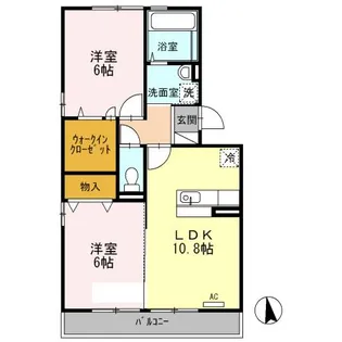 2LDKの間取り画像