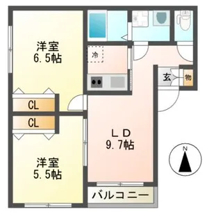 ベルリード藤井寺【2階】の間取り