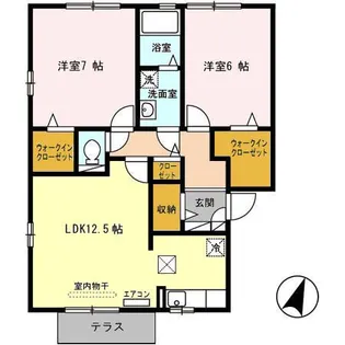 ソレアード田向 A【2階】の間取り