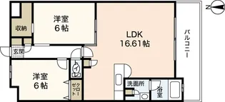 グリュック大野浦【3階】の間取り