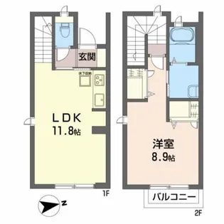 プロスペレジャルダンB【1階】の間取り