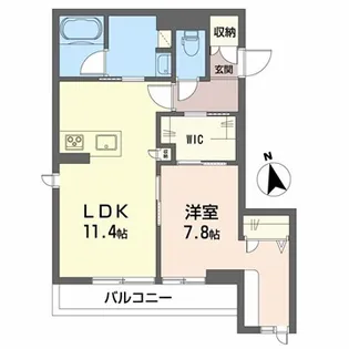 1LDKの間取り画像