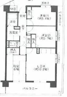大阪府大阪市北区中之島6【マンション】の間取り