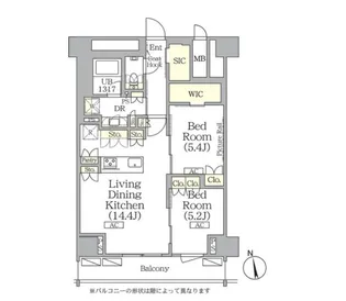ザ・パークハビオ神楽坂レジデンスSouth【6階】の間取り