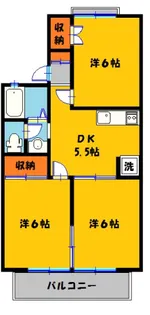 セジュール滝の原 B【2階】の間取り